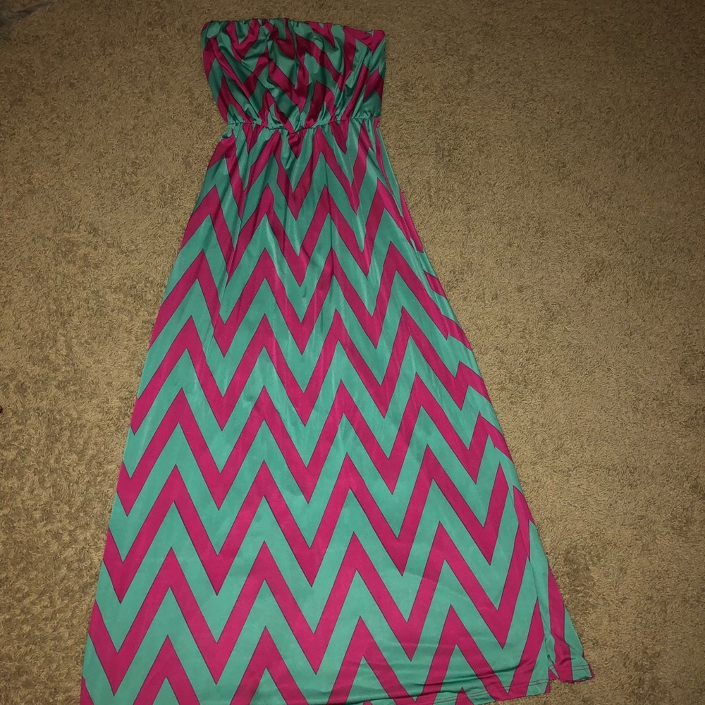 long chevron sun dress